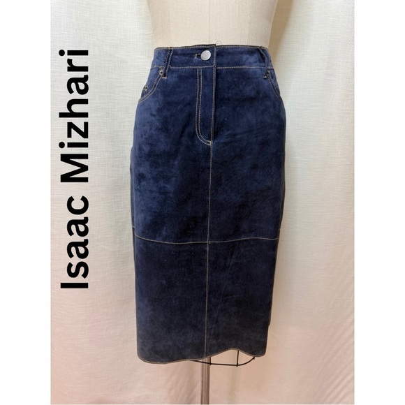 Isaac Mizrahi Dresses & Skirts - Isaac Mizrahi Dark Wash Denim Pencil Skirt Straight Midi Skirt Size 6 Classic EU